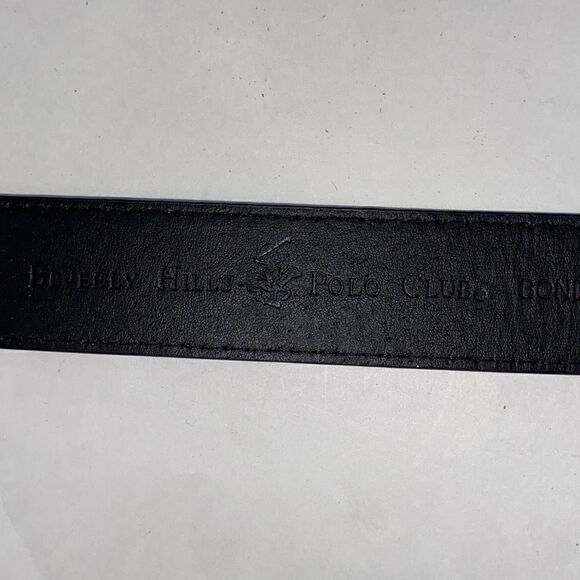 Beverly Hills Polo Club Women's Black Leather Silver Prong Buckle Belt OS - Picture 7 of 11
